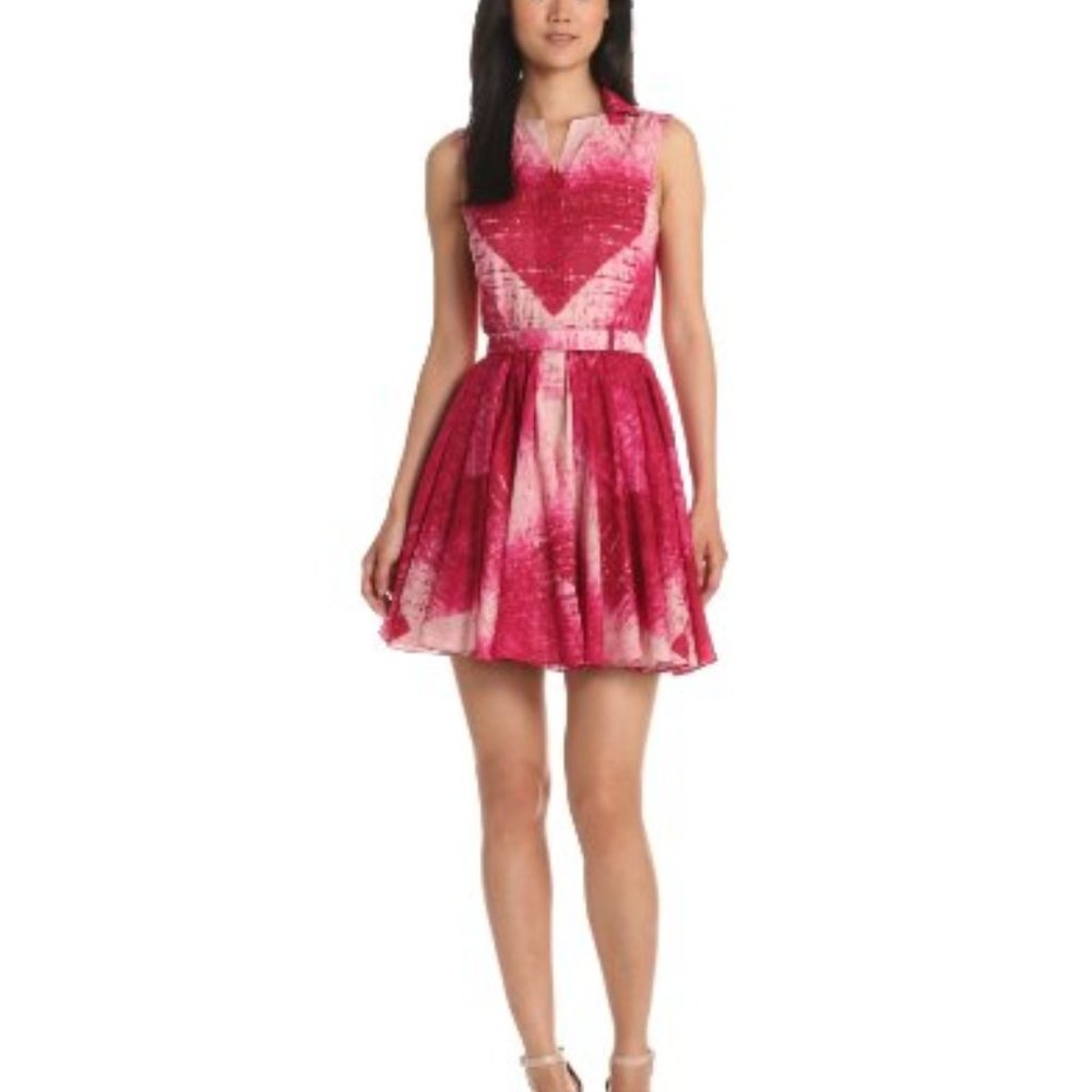 - HALSTON HERITAGE Raspberry Diamond Dress - Picture 2 of 8